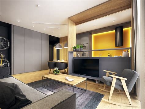 Modern Scandinavian Apartment Interior Design With Gray