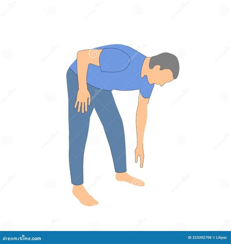 Man Leaned Forward Posture Of A Person When Bending Over Stock Vector Illustration Of
