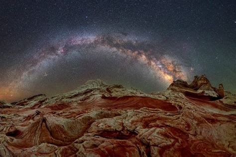 Milky Way Above Navajo Sandstone In Arizona By Dave Lane