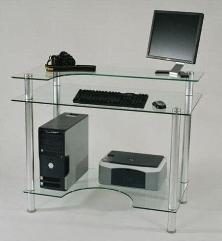 Foxemart computer desk 55 modern sturdy office desk 55 inch pc laptop notebook study this affordable computer desk from shw comes with a maple, espresso, or black particle board. Modern 43" Clear Glass Desk with Contoured Shelf (With ...