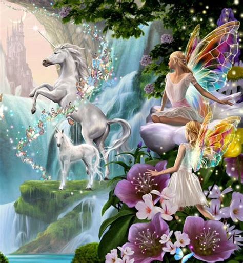 Licorne Et Fees Unicorn And Fairies Fantasy Art Dragon Artwork Fantasy