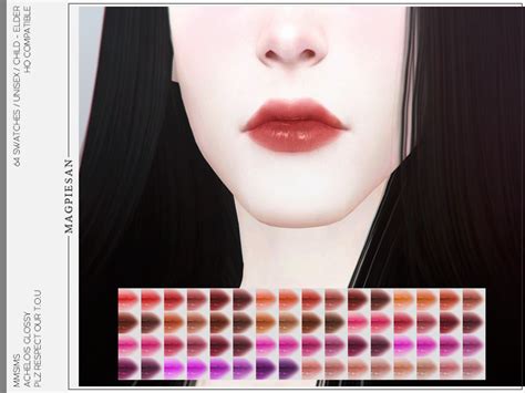 Mmsims Lips Achelois Glossy Com Imagens The Sims Sims The Sims4