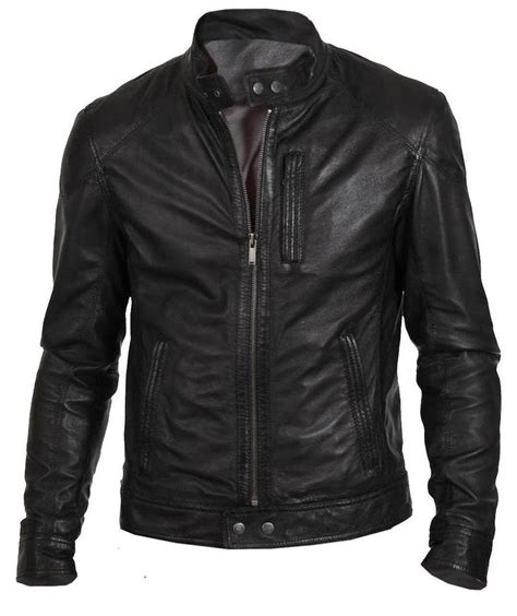 men s biker hunt black motorcycle leather jacket best deal offer leather jacket style