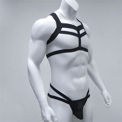 Sexy Costumes Men Body Lingerie Gay Thongs G String Chest Harness Belt