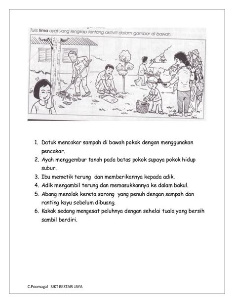 Bina Ayat Berdasarkan Gambar Malay Language Grammar And Vocabulary