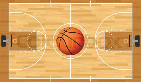 Realistic Vector Basketball Court And Ball Stock Vector Colourbox