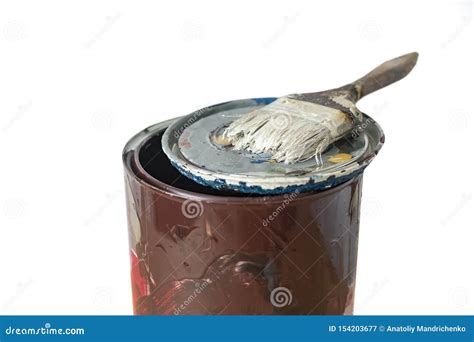 Paint In A Can And Brush Stock Image Image Of Brush 154203677