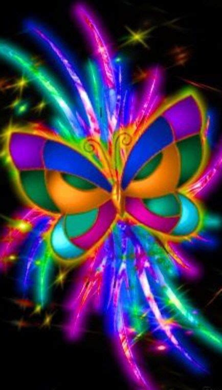 Neon Butterfly Butterfly Art