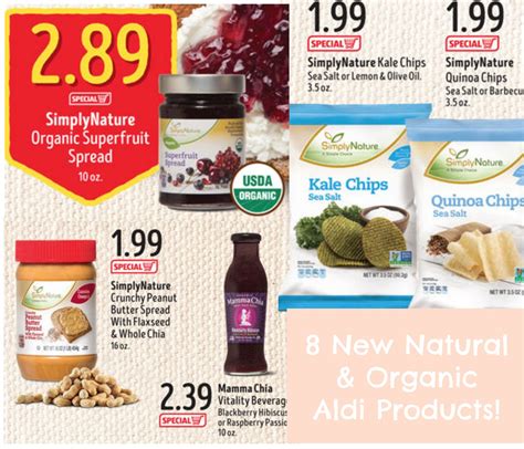 Aldi Brand New Natural And Organic Products Available Starting Today
