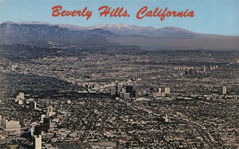 Aerial View Of City Beverly Hills Ca Postcard
