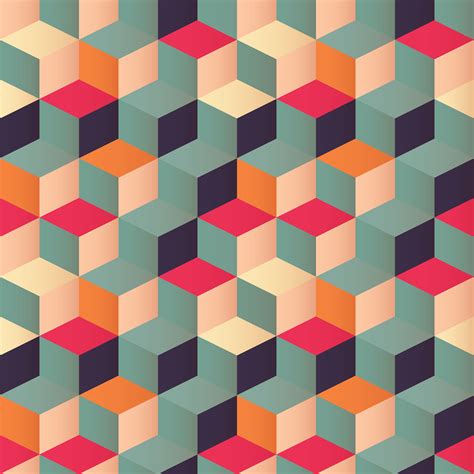 Geometric Seamless Pattern With Colorful Squares Vector Art At