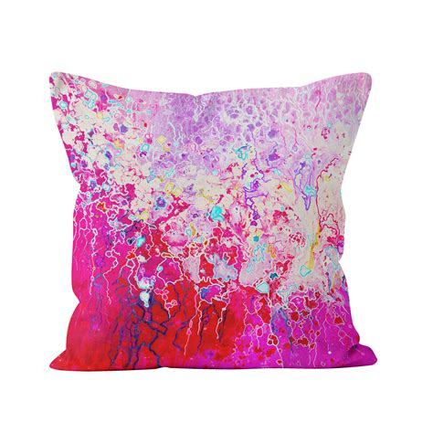 Pink Throw Pillow Pink And White Abstract Decorative Pillow Etsy