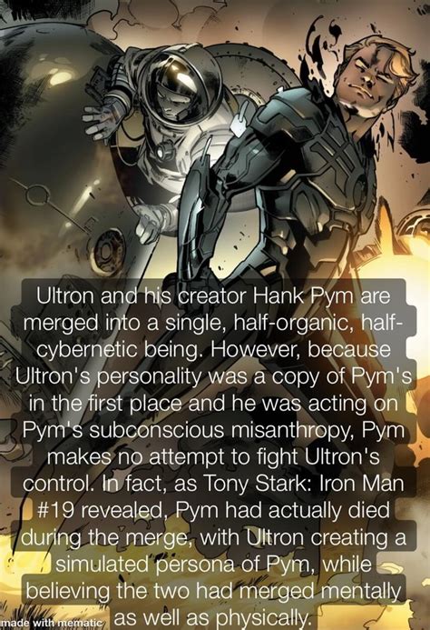 Ultron And His Creator Hank Pym Are I Merged Into A Single Hal Half