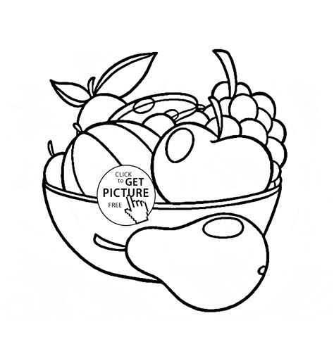 Teach 22 fruits with these colorful fruits flashcards! Coloring Pages Of A Bowl Of Fruit - Coloring Home