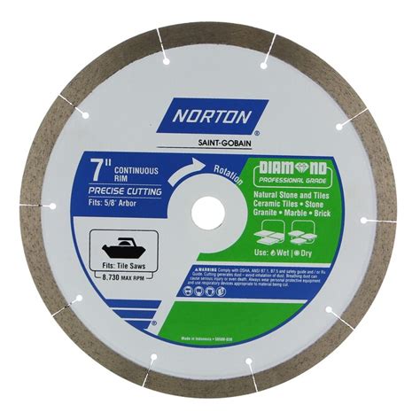 Norton 7 In Wetdry Continuous Diamond Saw Blade In The Diamond Saw