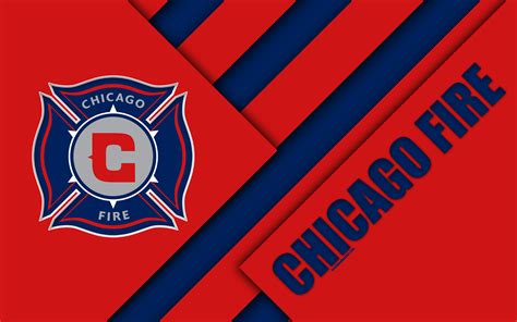 Free Download Chicago Fire Fc Material Design 4k Logo Red Blue Chicago