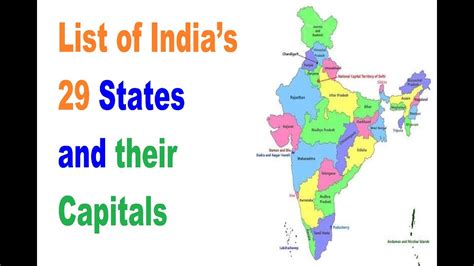List Of Indias 29 States And Their Capitals Youtube