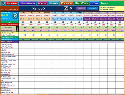Training Template Excel