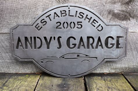 Custom Metal Garage Sign Personalized Car Shop Decor Rustic Wall A
