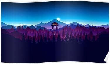 Firewatch inspired mural i painted in my sons nursery. Firewatch Background Poster | Landscape poster, Most ...