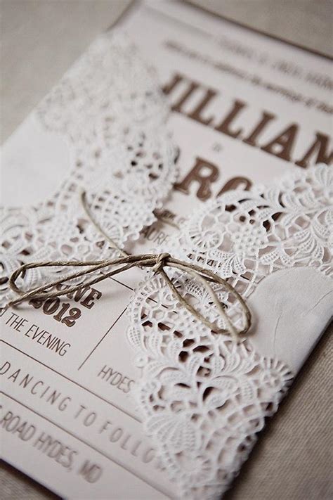rustic wedding handmade diy lace wedding invitation 1513011 weddbook
