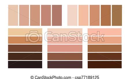 Set Color Palette For The Tone Of Human Skin Skin Tones From Light To