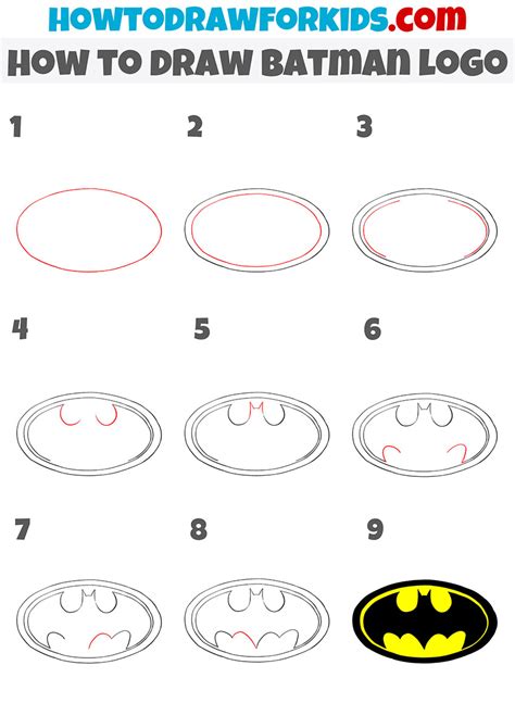 How To Draw Batman Logo Step By Step Batman Logo Batm