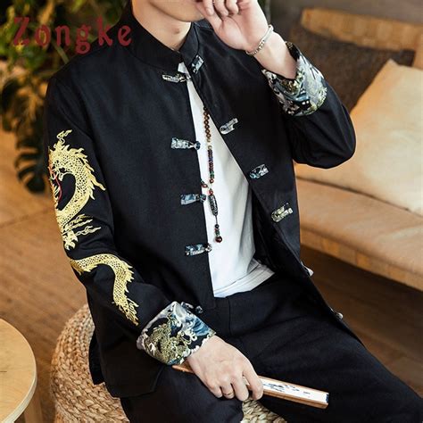 Chinese Dragon Embroidery Jacket Men Fashions Hip Hop Streetwear Bomber