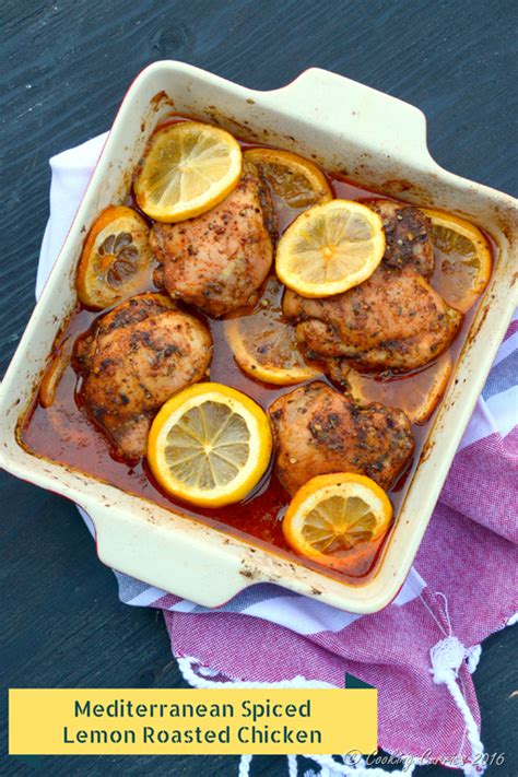 This roast chicken recipe with garlic butter, fresh herbs, lemon, and tender vegetables is so easy to make right at home! Mediterranean Spiced Lemon Roasted Chicken - Cooking Curries