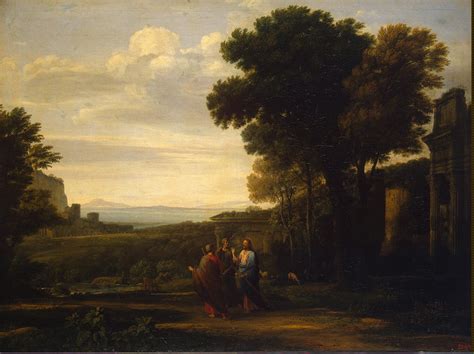 Landscape With Christ On The Road To Emmaus Painting Gellee Claude