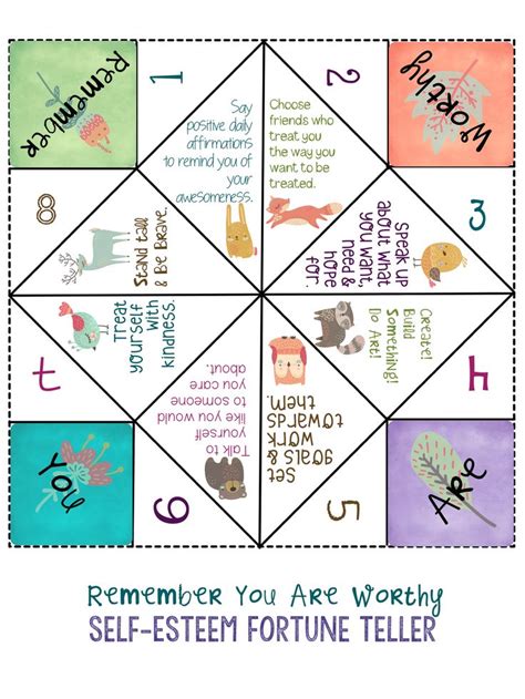 And just like any skill you have to practice, and practice some more to master it. Self-Esteem Fortune Teller. Fun School Counseling Lesson ...