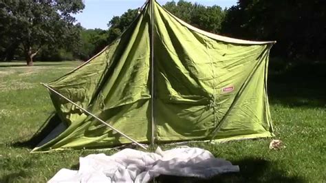Coleman American Heritage Vintage 1972 Canvas Tent Set Up Camping Alert