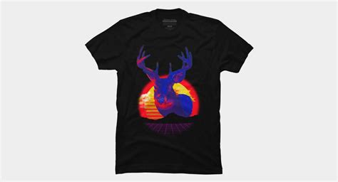 Deer Retro Wave T Shirt By Johnbre Design By Humans Retro Waves Deer