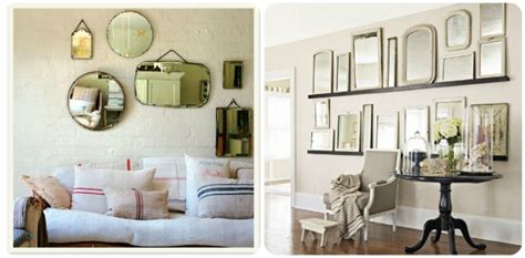Gallery Wall Of Frames And Mirrors French Country Cottage