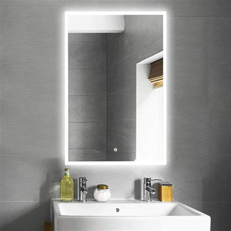 Touch Screen Led Mirror Bathroom With Light Smart Anti Fog Shower Shaving Mirror Rectangle
