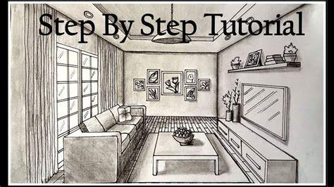 How To Draw A Living Room In One Point Perspective Step By Step