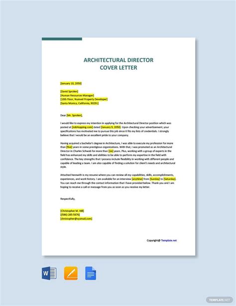 Architectural Letter Template In Pdf Free Download