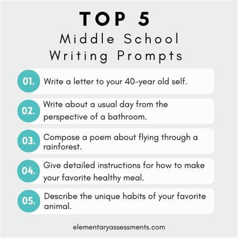 ⚡ Writing Topics For Middle Schoolers 78 Writing Prompts For Middle