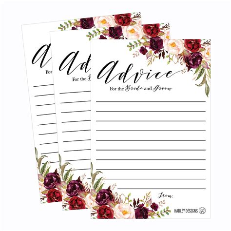 These sayings could also be used as messages for a bridal nacho average bridal shower! 50 4x6 Floral Wedding Advice & Well Wishes For The Bride ...