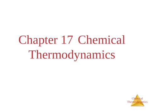 Ppt Chemical Thermodynamics Chapter 17 Chemical Thermodynamics