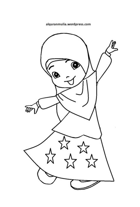 Sketsa Kartun Muslimah Bercadar Mewarnai Gambar Mewarnai Gambar