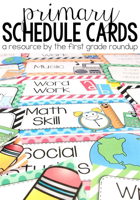 Daily Schedule Cards: Stripes | Schedule cards, Classroom schedule cards, Daily schedule cards