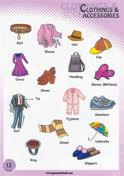 Clothing And Accessories Pictionary Grammarbank