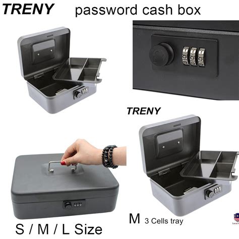 Treny Money Saving Box Metal Cash Safe Box With Combination Lock Cold