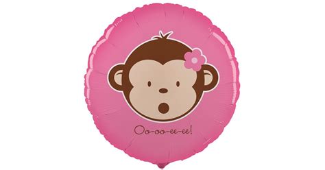 Pink Mod Monkey Foil Balloon