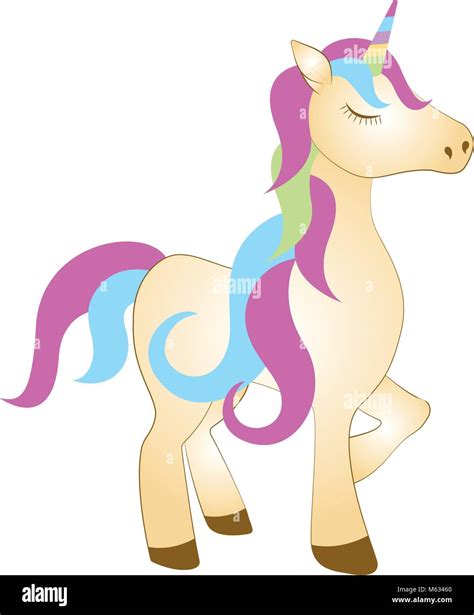Majestic Cute Unicorn Cartoon Character Fantasy Stock Vector Image