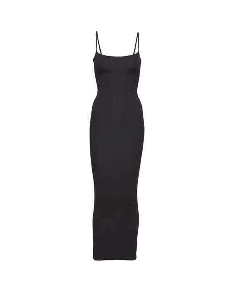 Skims Synthetic 'fits Everybody' Long Slip Dress in Black | Lyst