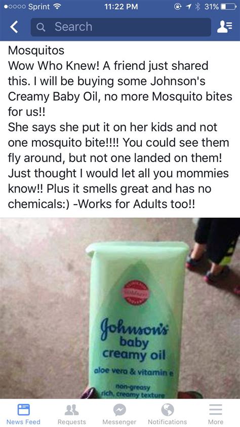 I'm not sure about the johnson's but i use babyganics insect repellent. Mosquito prevention | Johnsons baby creamy oil, Mosquito ...