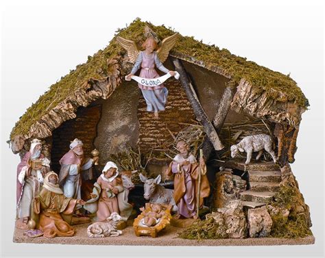 Fontanini 11 Piece Nativity Set With Italian Stable Roman Fontanini