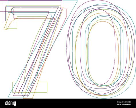 Number 70 In Outline Stock Vector Image And Art Alamy